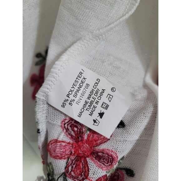 Ana & Rose LG Sheer Floral Embroidered Cardigan White Cottagecore Boho Feminine - Picture 5 of 10